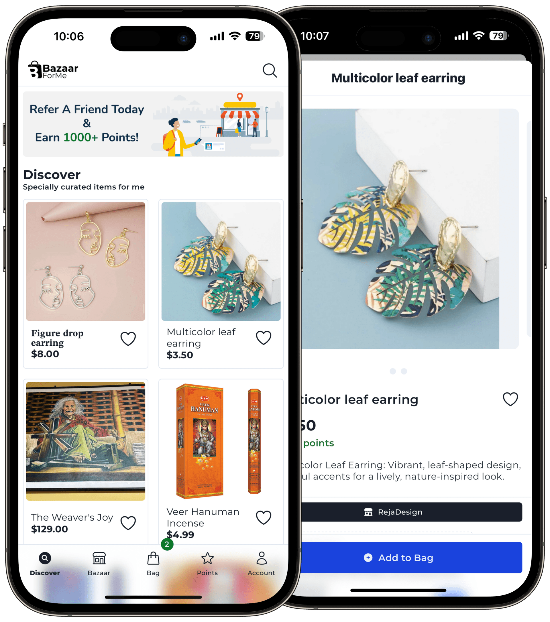 iPhone app mockup