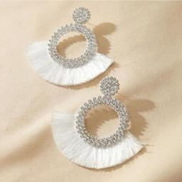 White dangle earring