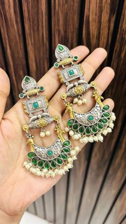 Statement Green earrings 