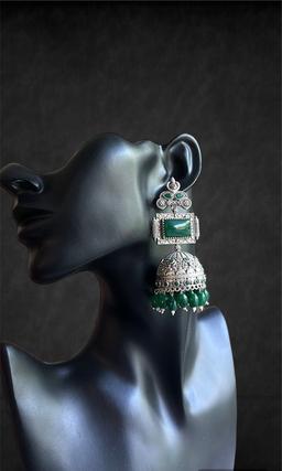 Oxidized silver earring