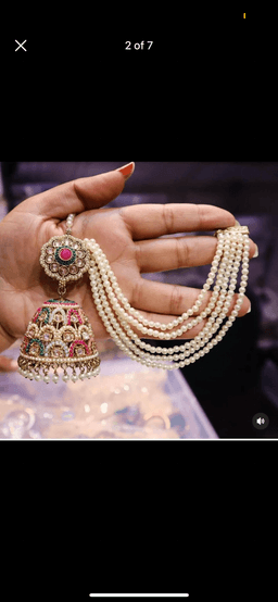 Multicolored bahubali earring set