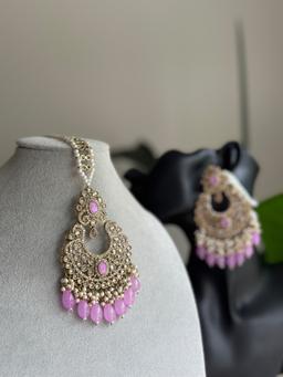 Light pink bahubali earring 