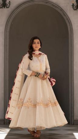 Ivory long kurthi set