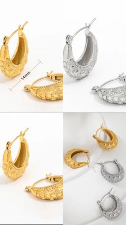 Stainless steel 18k Gold Plated hoop earring 